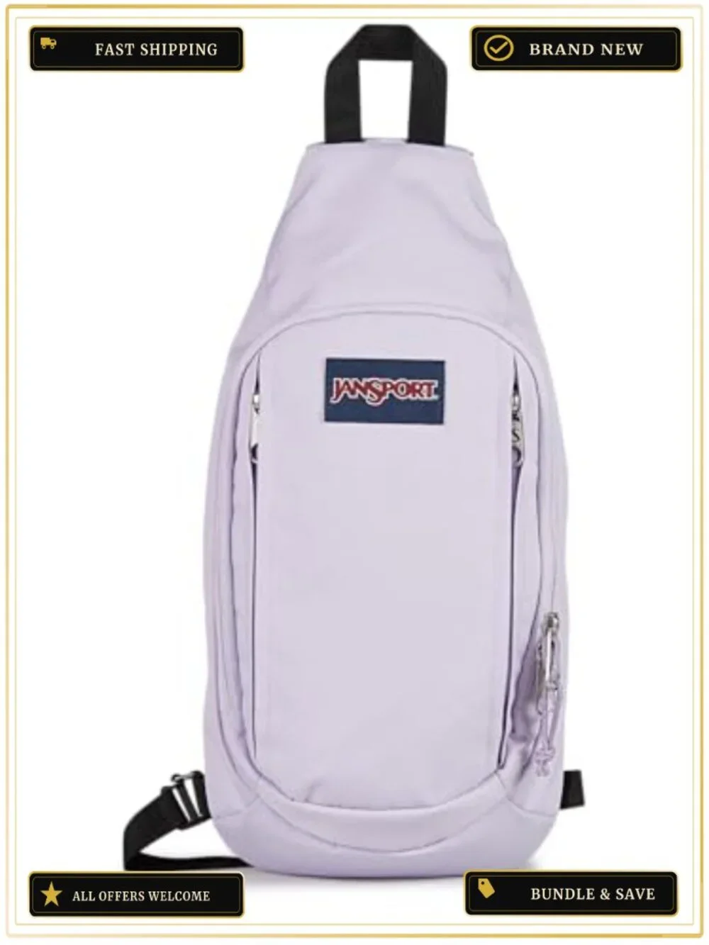 JanSport Move Sling Crossbody Bag 100% Polyester Adjustable Strap Padded Back